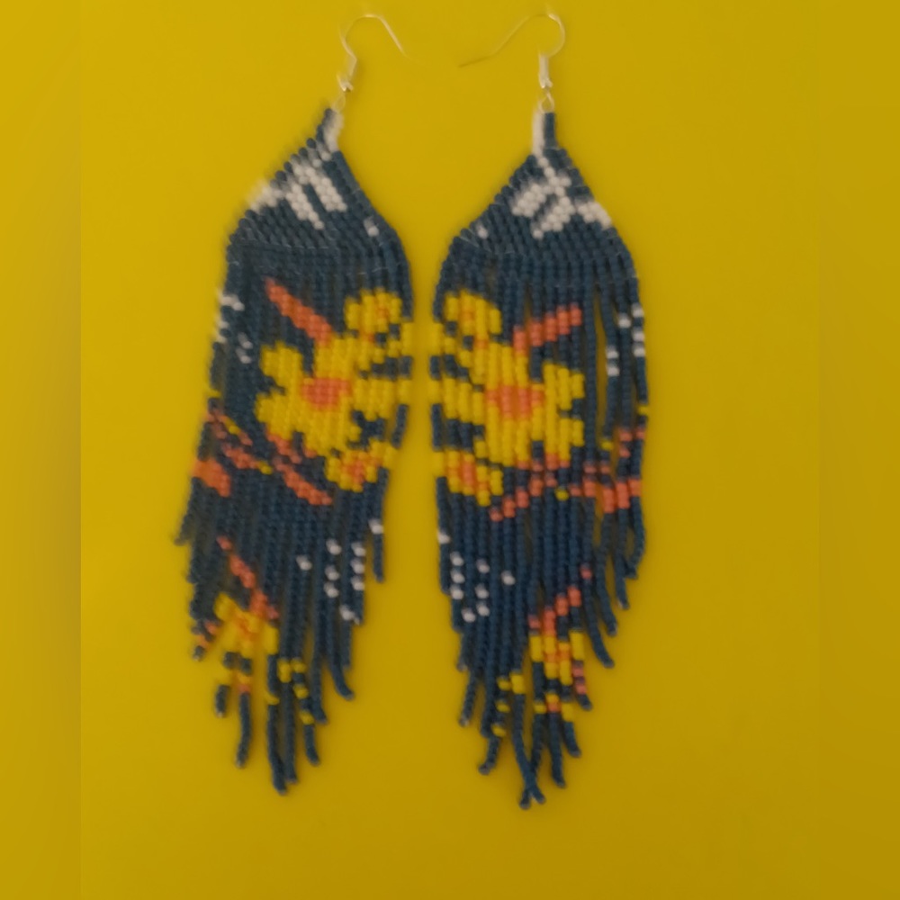 Beaded flower earrings